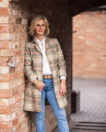 ladies classic british tweed coat jacket 