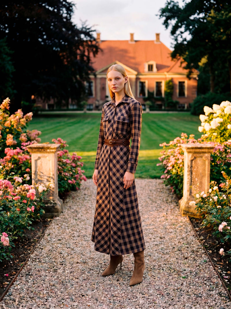 Margot Check Shirt Dress