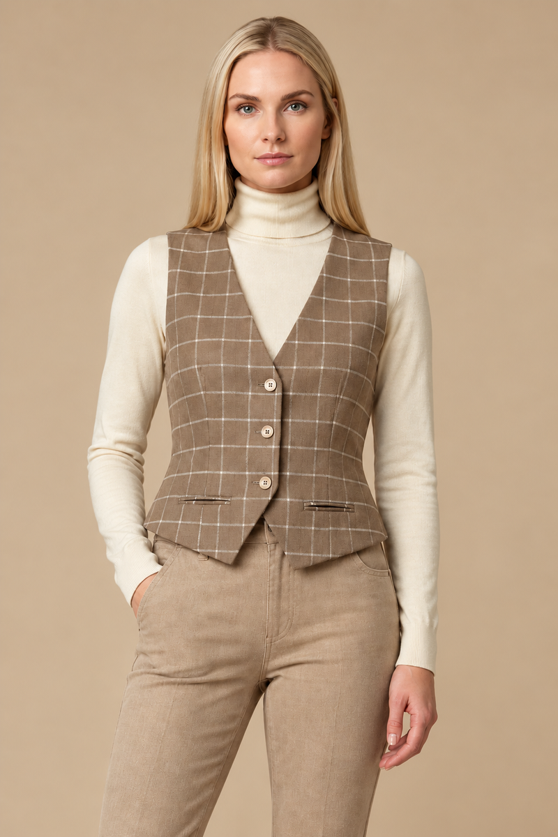 Aurelia Check Waistcoat
