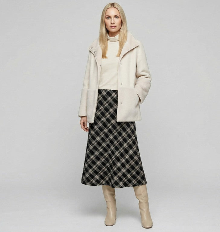 Elspeth Check Midi Skirt