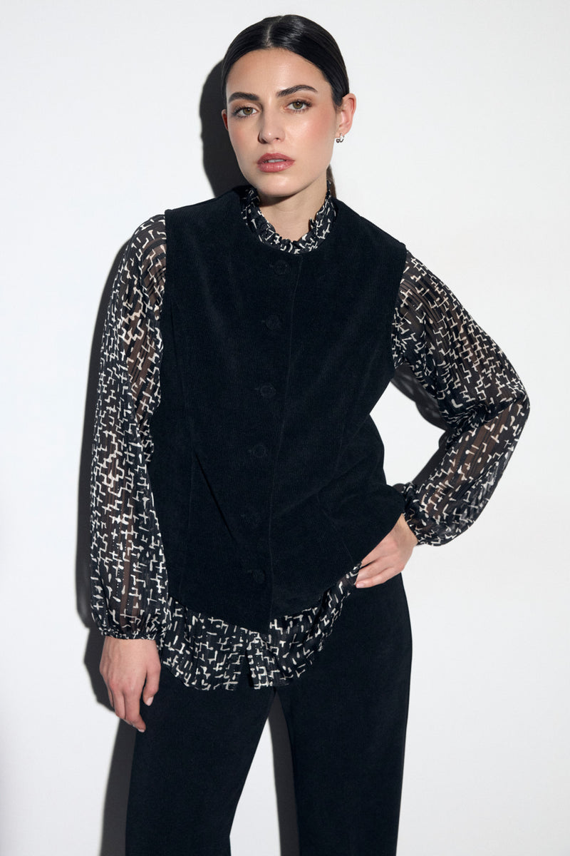Tinta Armela Black Cord Waistcoat