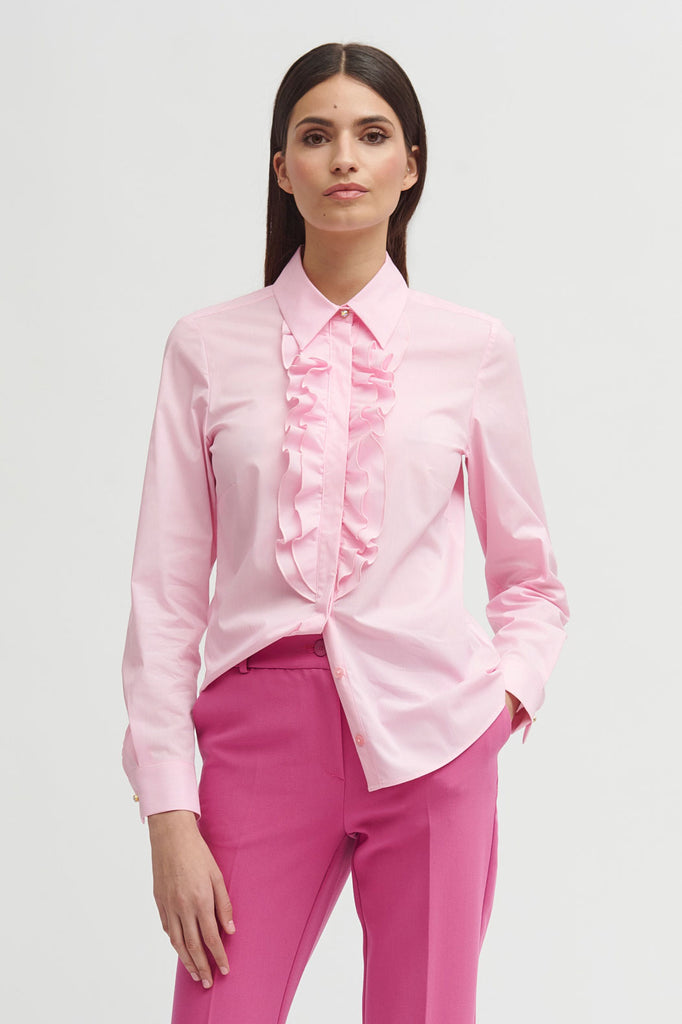 Pink ruffle blouse 