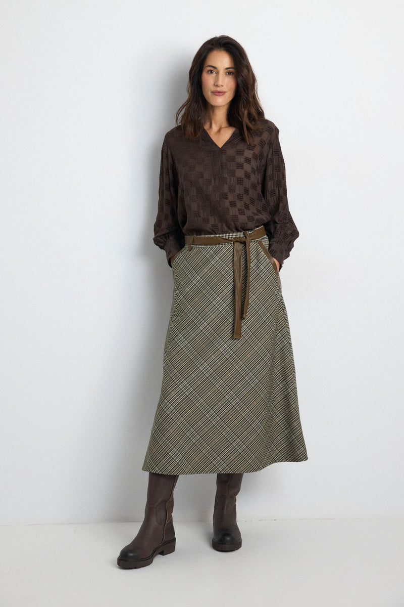 Tinta Cene Check Midi Skirt
