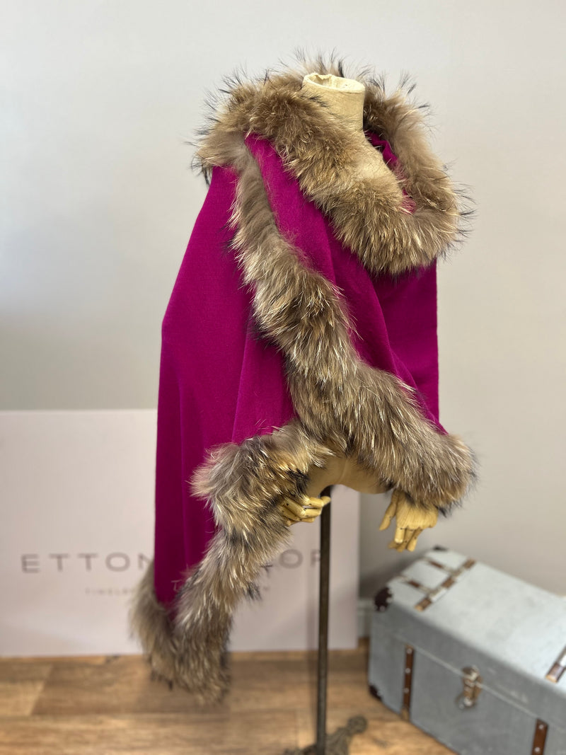 Plum cashmere and silk wrap