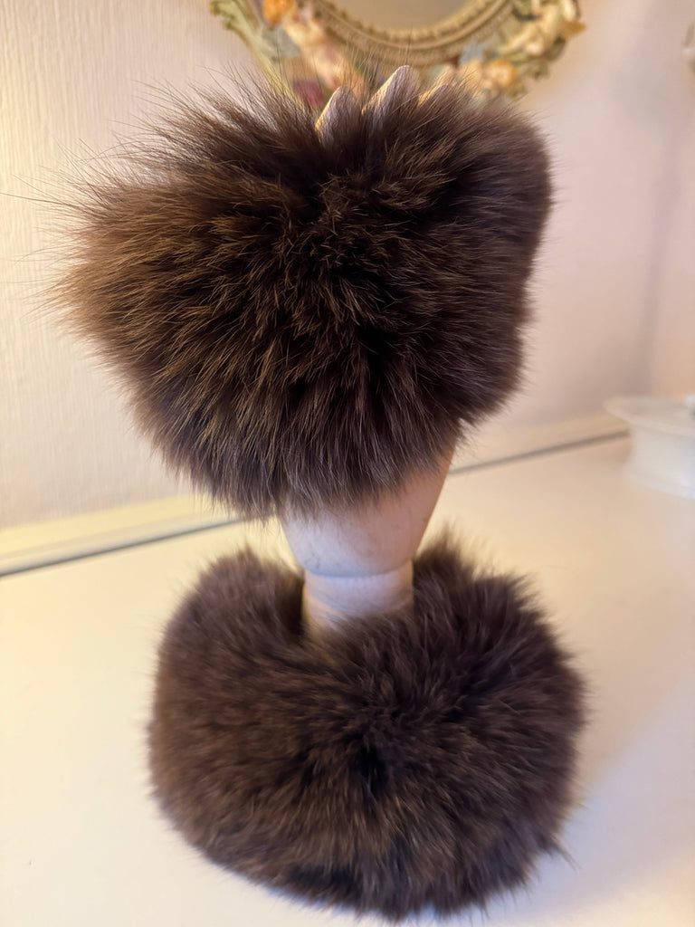 Brown fur cuffs 