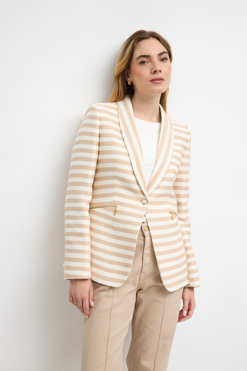 Henley striped blazer