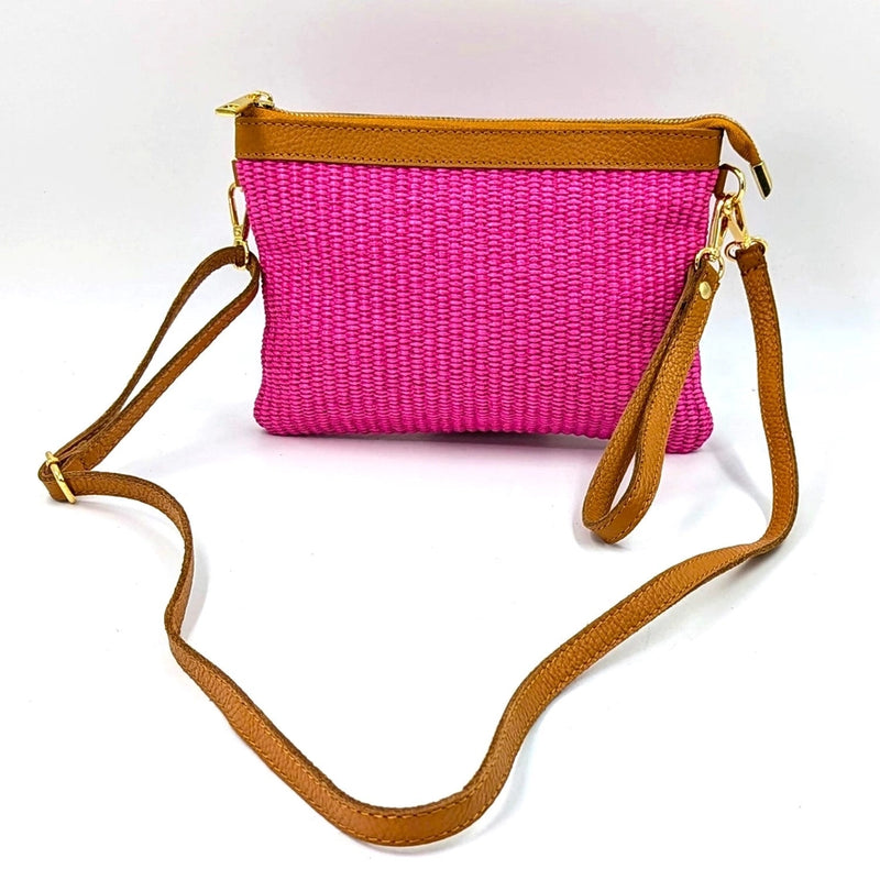 June clutch bag with leather strap