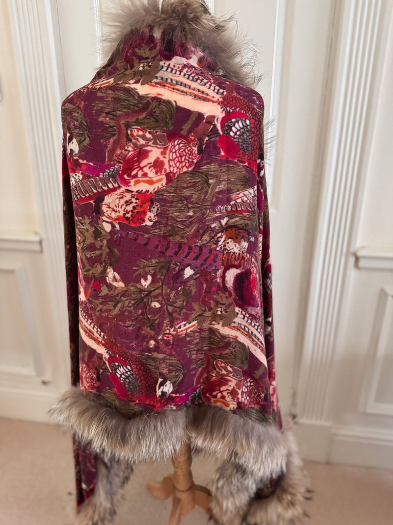 cashmere fur wrap pheasant 