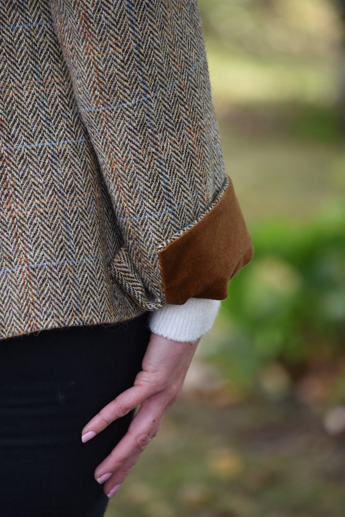 Cuff of tweed jacket 